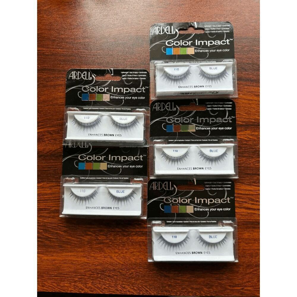 Ardell Color Impact Blue Lashes Enhances Brown Eyes Style 110 Lot of 5